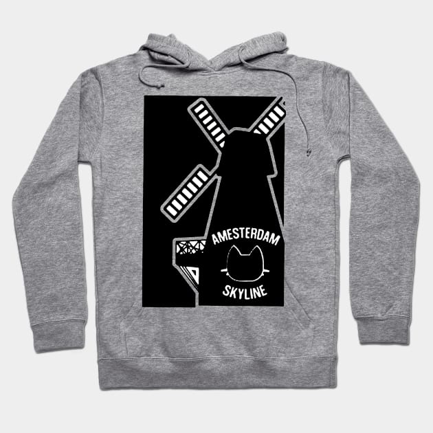 Amsterdam Skyline Cat Hoodie by emilycatherineconley